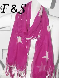 100 x 170 см звезда печать с кисточкой платки женщины длинные вуаль шарфы Echarpes Foulards роковой 2015 вискоза платок