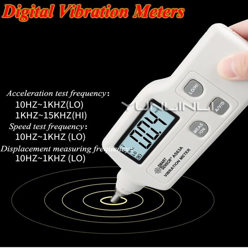 

Digital Vibration Meters High Precision Handheld Vibration Tester Gauge Multimeter Vibrometer Analyzer Device AS63A