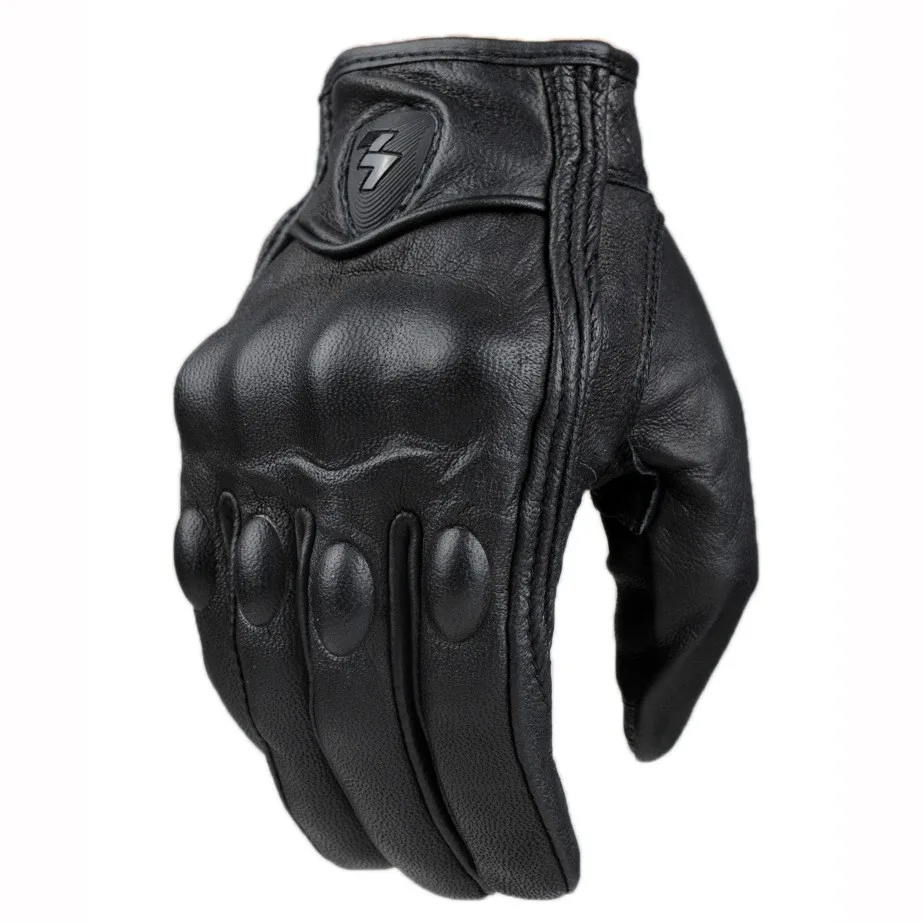 YUANMINGSHI перчатки для велоспорта из натуральной кожи полный палец черные мото мужские мотоциклетные перчатки мотоциклетное Защитное снаряжение для мотопробега перчатки