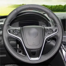 Cubierta superior de cuero para volante de Buick Regal, puntada a mano, para Opel Insignia 2014 2015