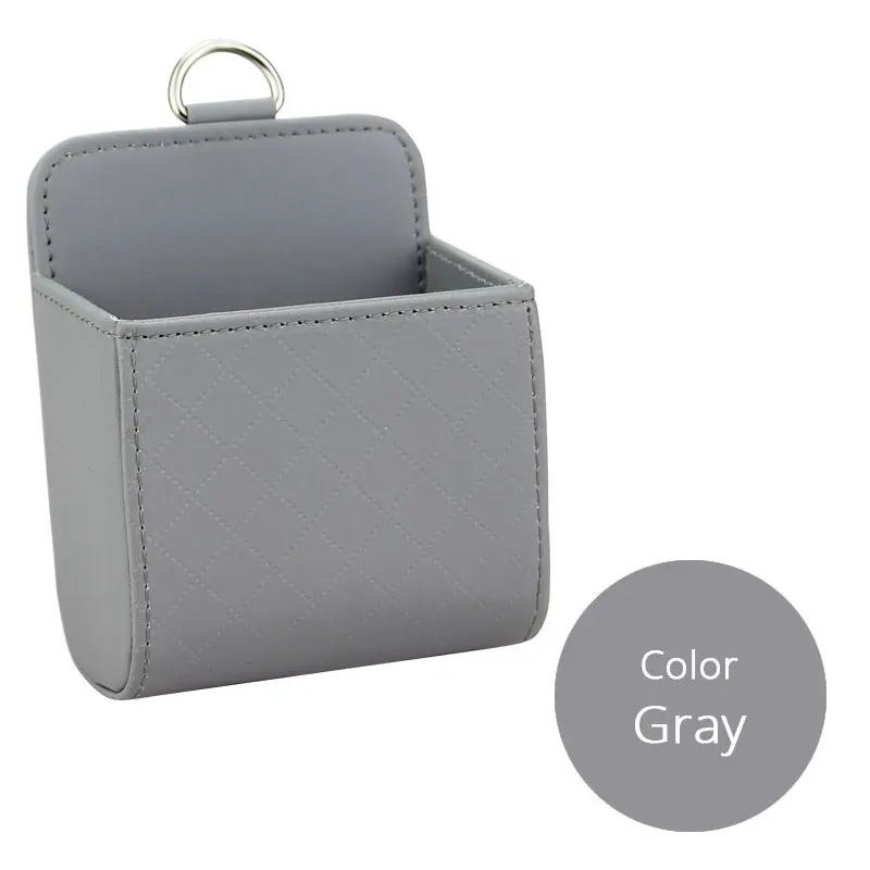 Gray 1pc SEAMETAL авто выход мусорный ящик из искусственной кожи Автомобильный держатель для мобильного телефона сумка для хранения Органайзер автомобильный подвесной ящик для автомобиля Стайлинг - Название цвета: Gray 1pc