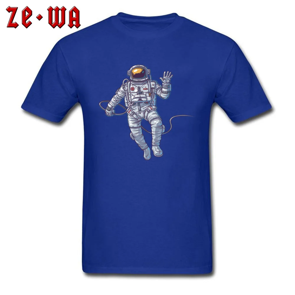 ASTRONAUT FLOATING IN SPACE ILLUSTRATION Men New Design Tops Shirt O Neck April FOOL DAY 100% Cotton T-shirts Street T Shirt ASTRONAUT FLOATING IN SPACE ILLUSTRATION blue