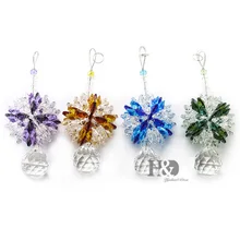 H& D 4 шт. хрустальный шар подвесная люстра Призма Висячие солнечные Ловец фэн-шуй кулон 30 мм(многоцветный) Окно Солнцезащитный Ловец подарки