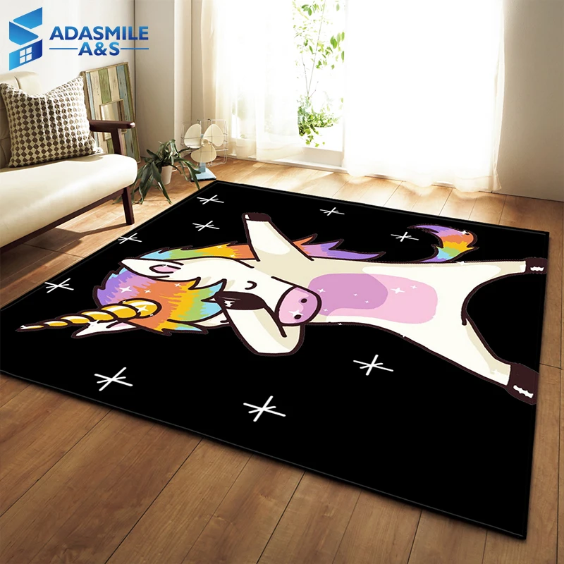 Soft Polyester Bedside Rectangular Rug 50cmx80cm Cartoon Dinosaur Childrens Toy Game Mat Exquisite Carpet