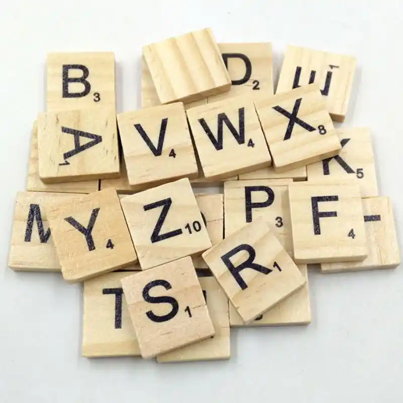 100pcs Alphabet Tile Complete Wooden Number Scrapbooking Handcraft