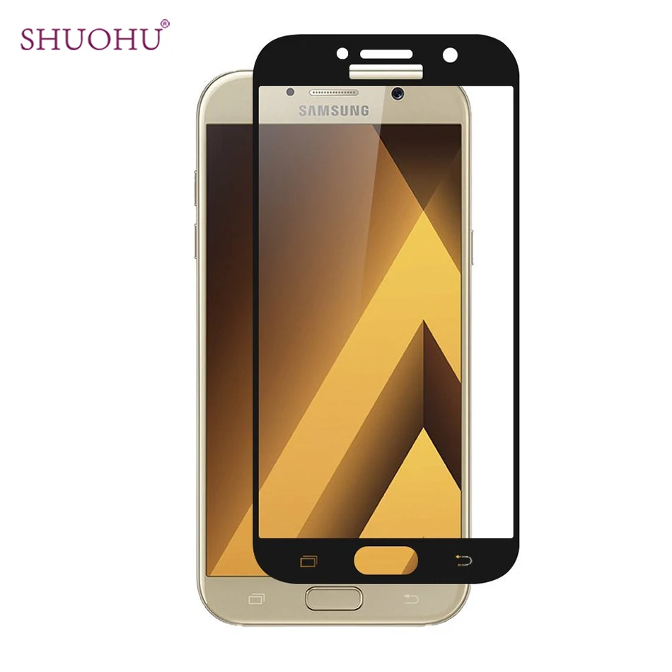 

For Samsung Galaxy A3 A5 A7 2017 9H Hardness 3D Full Cover Bubble-Free Gold Tempered Glass Screen Protector for A320 A520 A720