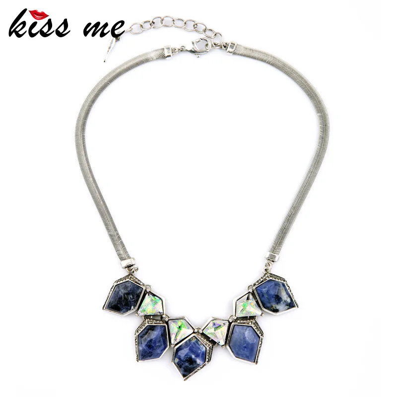 Elegant Fashion Modern Women Snake Chain Blue Stone