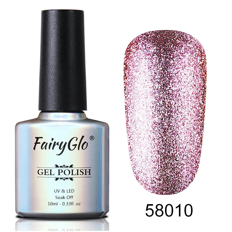 FairyGlo, 10 мл, Платиновый Гель-лак для ногтей, блестящий блеск, замачиваемый Гель-лак, долговечный УФ светодиодный Гель-лак для ногтей, гели для дизайна ногтей - Цвет: BJJ58010