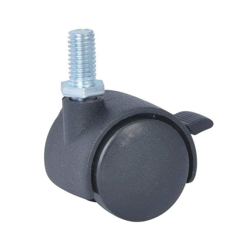 4PCS EDL 30mm Furniture Casters Wheels 15Kg PA Nylon Wheels Castors Thread Screw Brake Locking