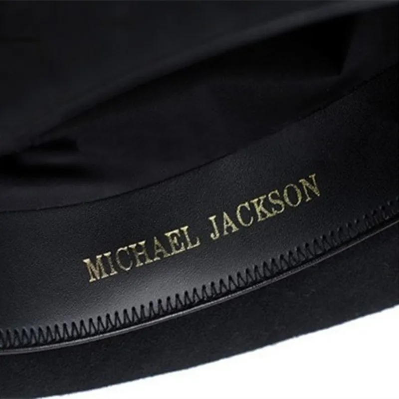 High Quality Woolen Hat Australian Wool 1:1 Michael Jackson Concert Dance Fedoras Classic Black Wide Brim Jazz Gentleman Hats Hats cb5feb1b7314637725a2e7: A