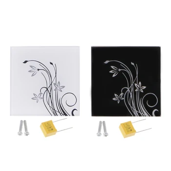 

OOTDTY 86 Type Smart Home Automation Multi Function Glass Panel Wall Light Touch Switch
