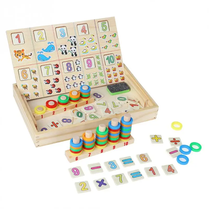 

Children Wooden Sorting Box Math Toys Sets Montessori Math Counting & Caculating Learning Toys Kids Pre-School Educational Toys