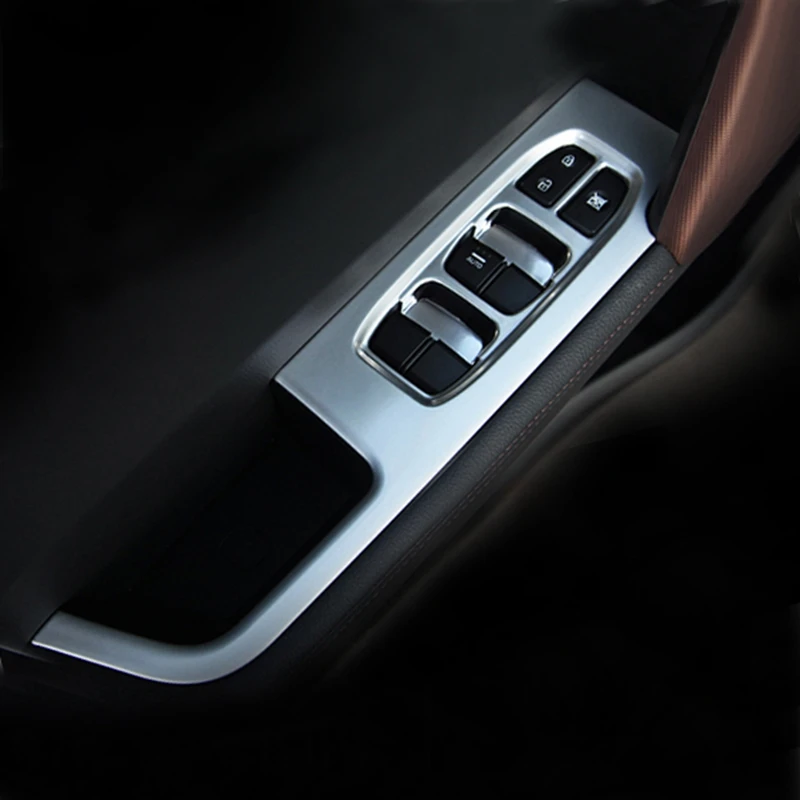 MONTFORD For Left Drive ABS Matte Door Armrest Window Switch Cover Sequins Control Pane For Hyundai