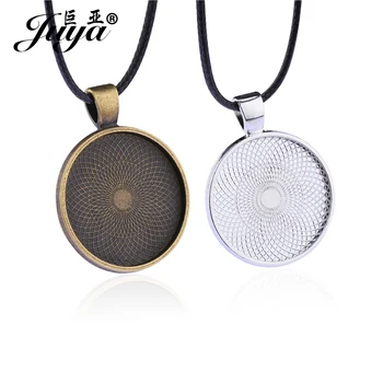 

1/5/10pcs 25mm Cabochon Cameo Tray Bezel Blank 45cm Black Genuine Leather Rope Lobster Clasps Chains Necklace DIY Jewelry Making