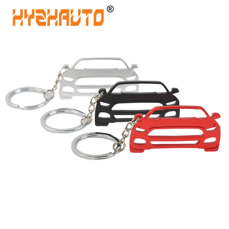 

HYZHAUTO Car Styling Key Chain For Ford Mustang 2011 Up Accessories Ring Keychain Zinc Alloy Black Red Silver 1PCS