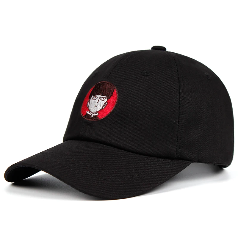 

100% Cotton mob psycho 100 Dad Hat Embroidery Unisex Baseball Cap No Structure mob Hats Snapback New Adjustable dropshipping