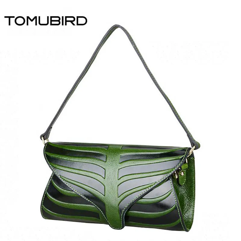 Us 98 95 43 Off Tomubird Superior Cowhide Leather Leaf Designer Handbags Embossed Clutch Bag Cross Body Purses Women In Clutches