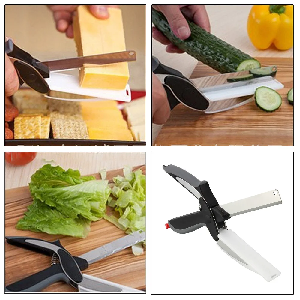 Умные Смарт 2 в 1 Универсальный нож& доска из нержавеющей стали мясорубка картофеля сыр, овощи многофункциональные ножницы