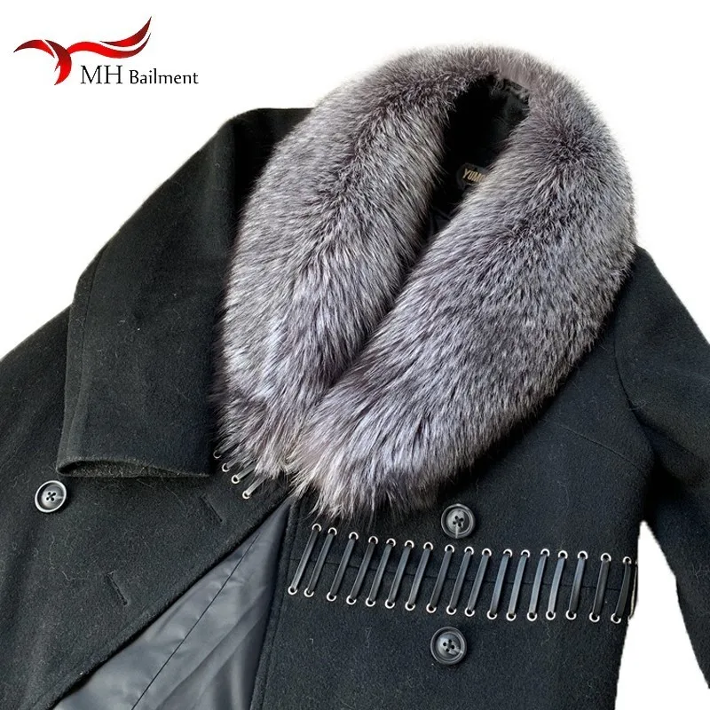 US $38.99 Winter Female 100 Silver Fox Fur Collar Full Leather Red Fox Scarf Shawl Real Plush Coat Leather Jacket Fur Collar Scarf Women