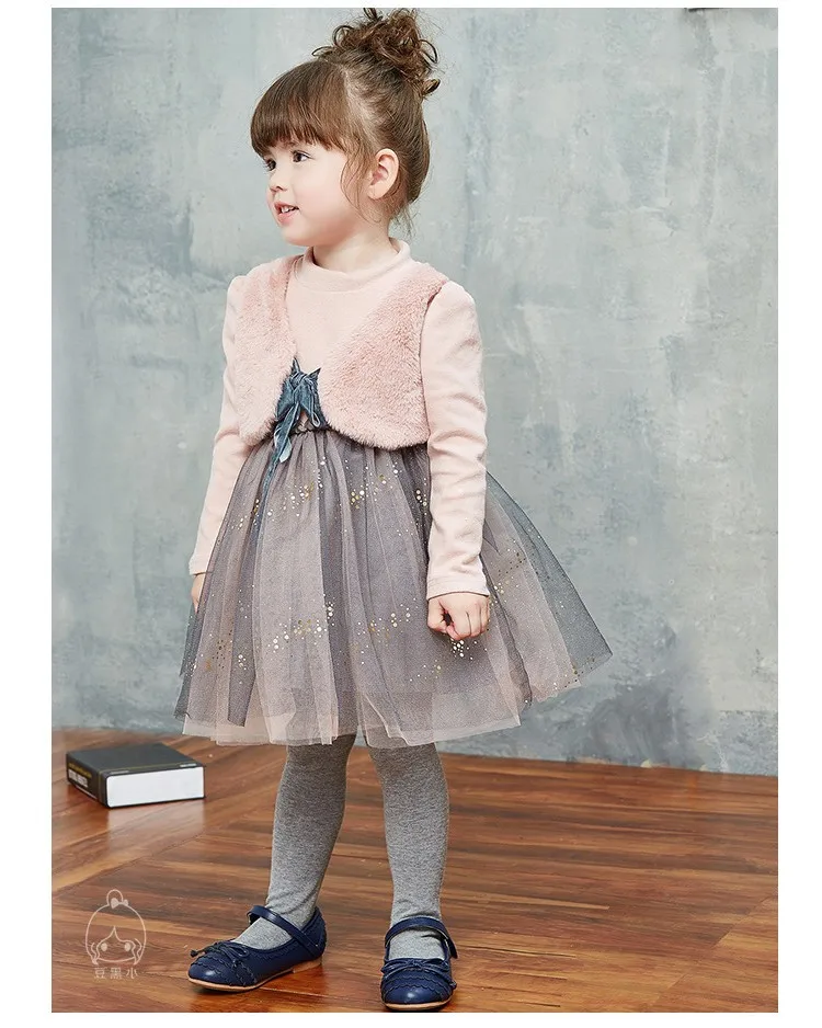 Новые зимние ретро-платья для маленьких девочек Теплое плотное хлопковое платье принцессы Платья с цветочным принтом для маленьких девочек