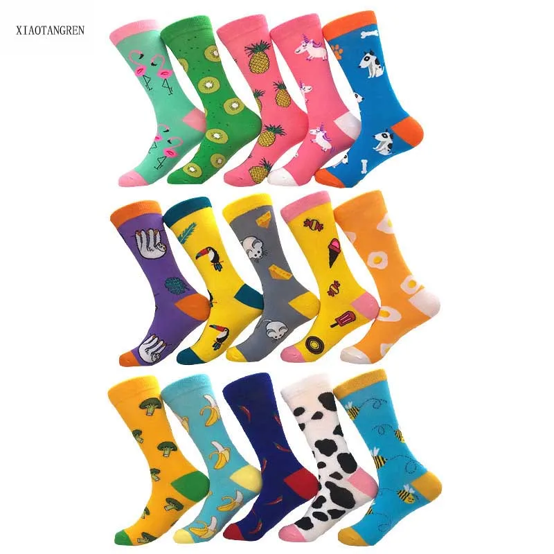 

Women's Socks Colorful Cartoon Cute Funny Happy kawaii Skull Alien Avocado Socks for Girl chaussettes calzini short socks