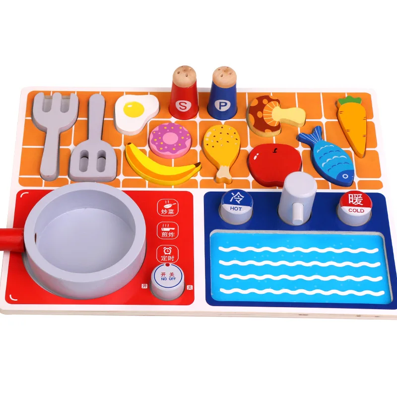 

Cut Vegetables Fish Cooking Kitchen Toys Wooden Play House Toy Simulation Wooden Toys Pretend Play House Toy Gift For Children