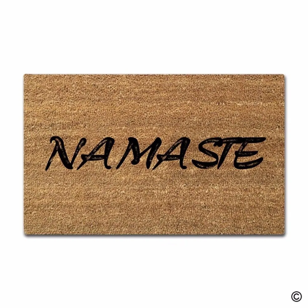 Funny Printed Doormat Namaste Decorative Door Mat Indoor and Outdoor