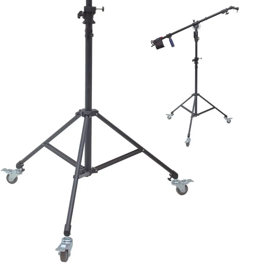  7ft Boom Stand w/ 8ft Boom Stand Wheels Crank Adjustment Foldable Photo Studio