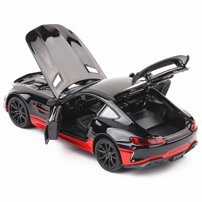 1:32 декаст модель автомобиля бензамид GTR модель гоночной машины сплав модель машины 6 двери звук и свет игрушка с инерционным механизмом автомобиля
