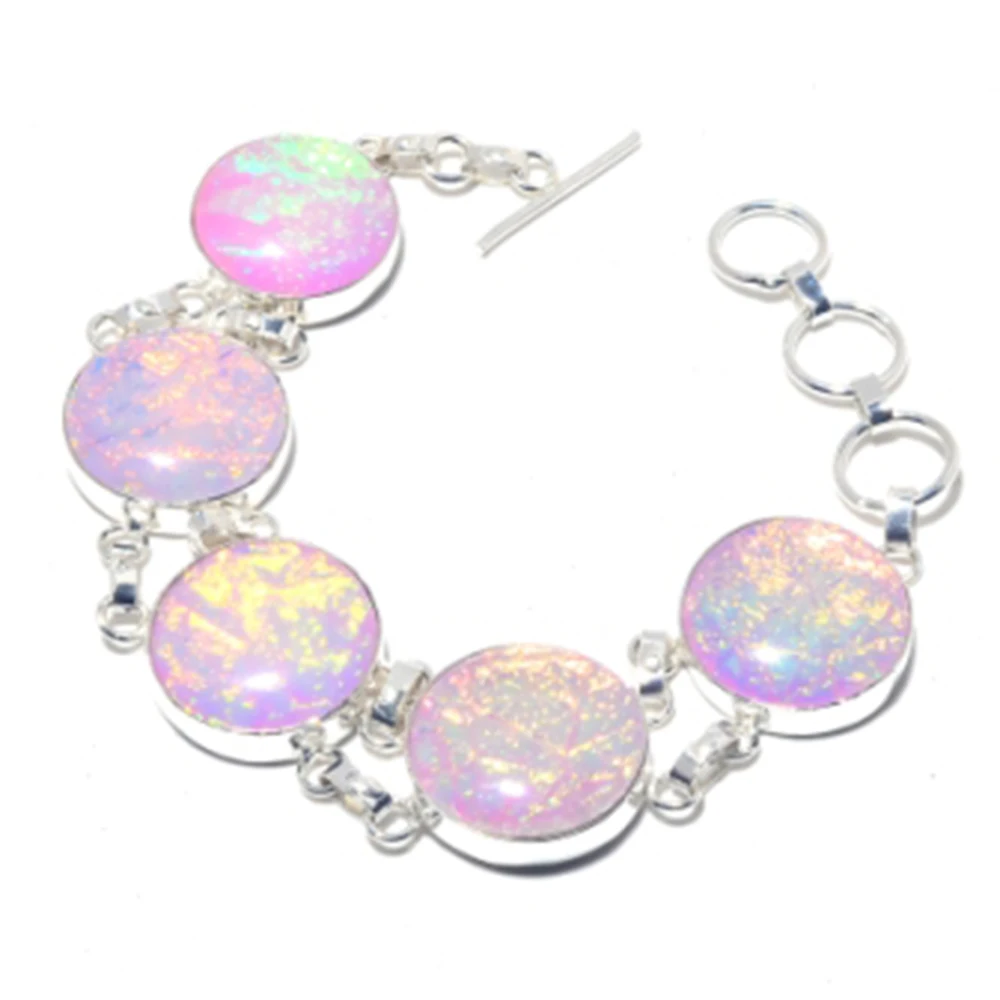 

Dichroic Glass Bracelet Silver Overlay over Copper, 22.3cm , B3857