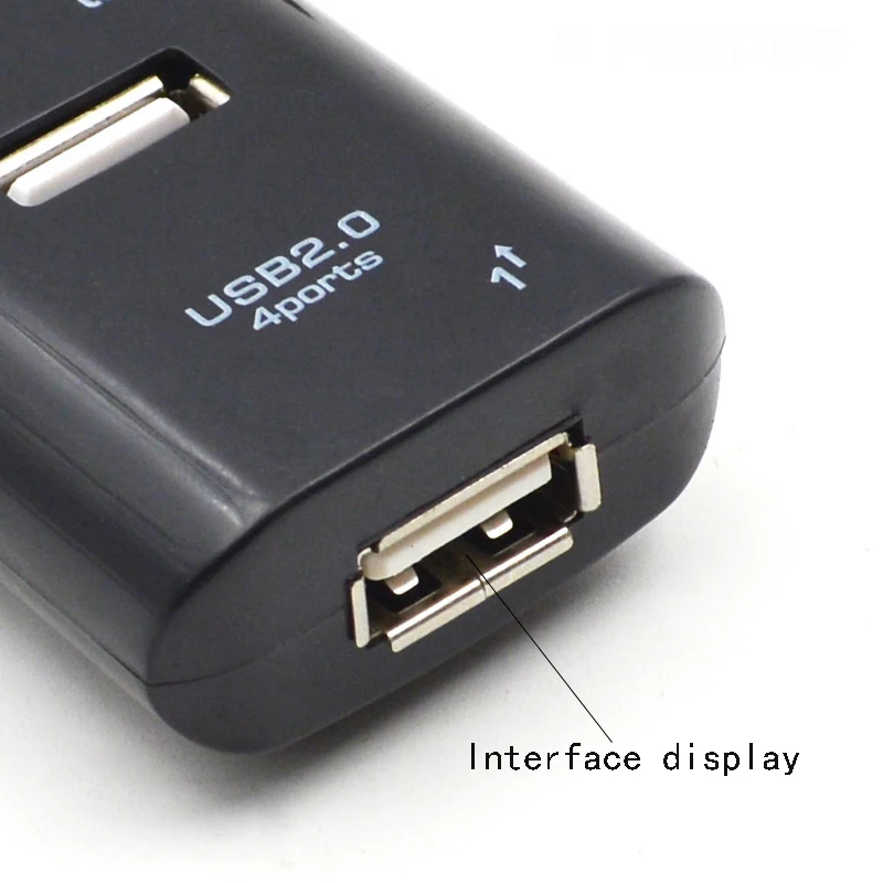 USB 2,0, высокоскоростной разветвитель с 4 портами, usb-хаб, адаптер для ПК, ноутбука, компьютера, удлинитель, портативный, для Macbook, настольный, USBFan