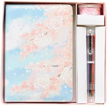 Сладкий блокнот s набор Chancery блокнот планировщик журнал Sketchbook дневник Фламинго тетрадь с животными Ballpiont мыть ленты набор подарков