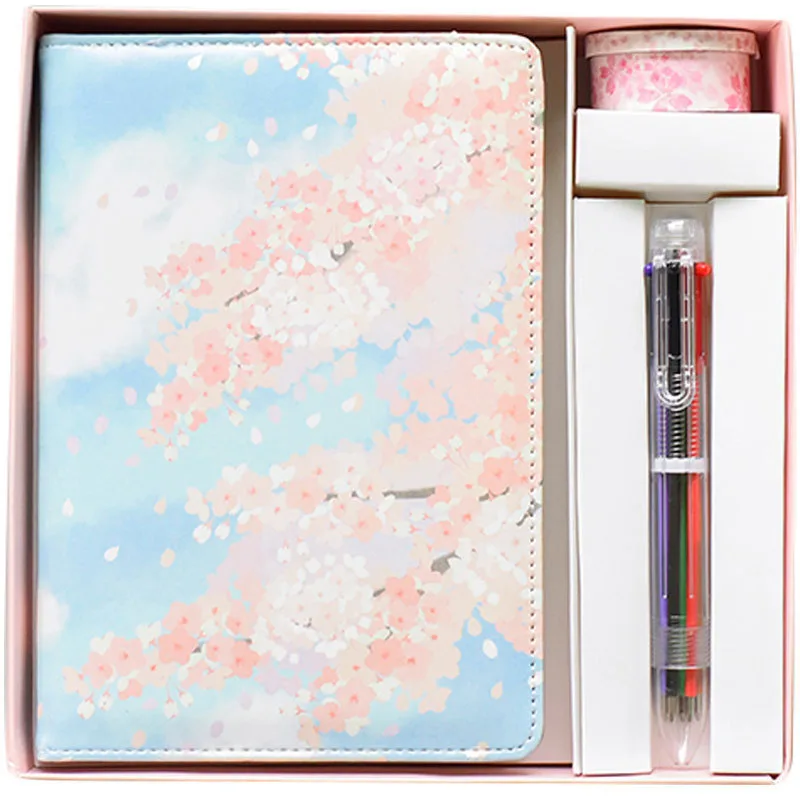 

Sweet Notebooks Set Chancery Notepad Planner Journal Sketchbook Diary Flamingo Animal Notebook Ballpiont Wash Tapes Set Gifts