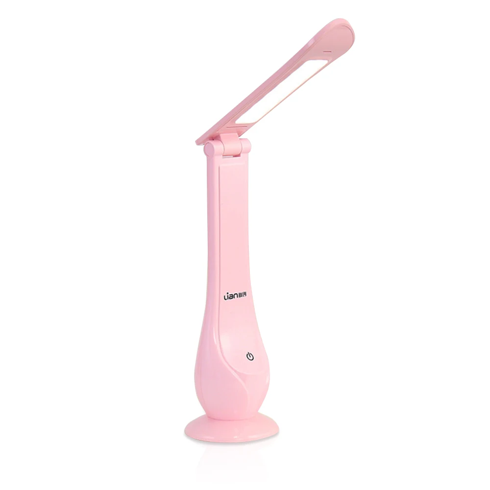

Pink Eye Protection Reading Table Lamp 180 Degree Adjustment No Flash Frequency USB Charging Wide Light