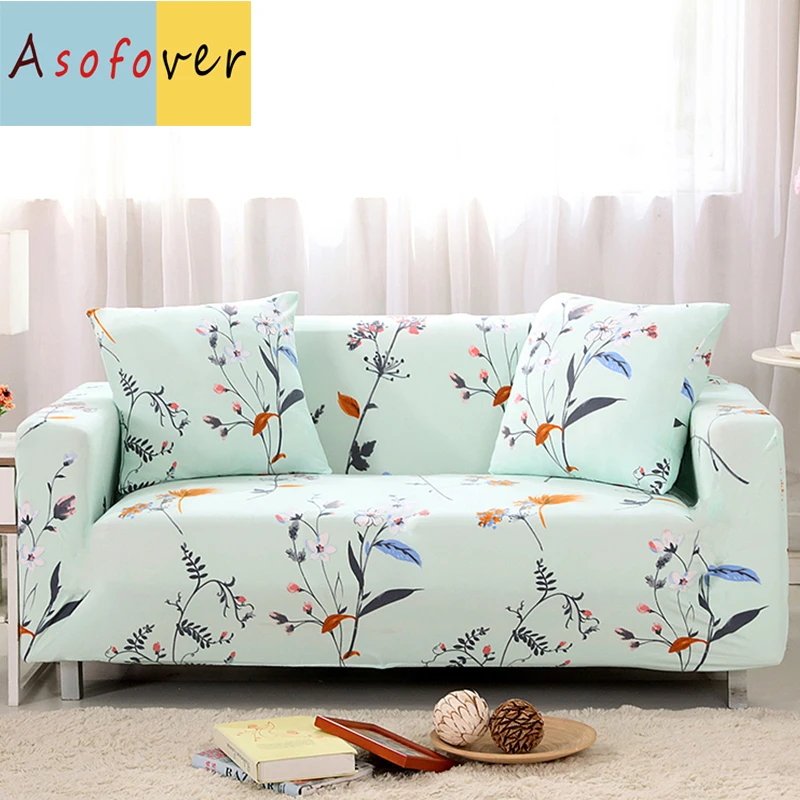 Asofover Birds of Flowers Sofa Cover Elastic Sofa Slipcover Stretch