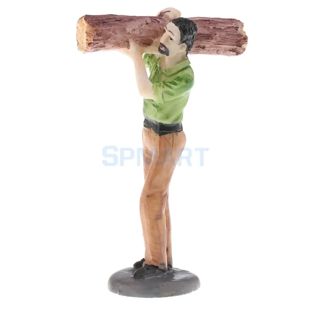 Sand Table Scene Woodcutter Timberjack Figure People Model for DIY Layout Landscape Scenery Diorama Accessory