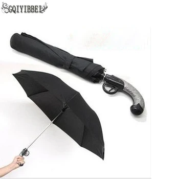 

GQIYIBBEI Automatic Travel Pistol Gun Shape Flintlock Weapon Anti-UV Parasol Windproof Folding Umbrellas Strong Canopy Umbrella