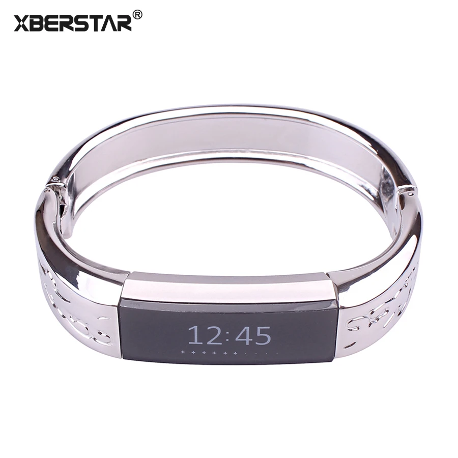 

XBERSTAR Watchband Strap for Fitbit Alta Activity and Sleep Fitness Tracker Luxury Metal Bands Wristband Jewelry Bracelet