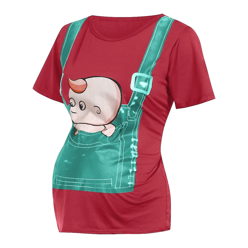 Рубашки для беременных женщин; топы с короткими рукавами для беременных; Одежда для кормящих малышей с рисунком; vetement grossesse femme@ 27