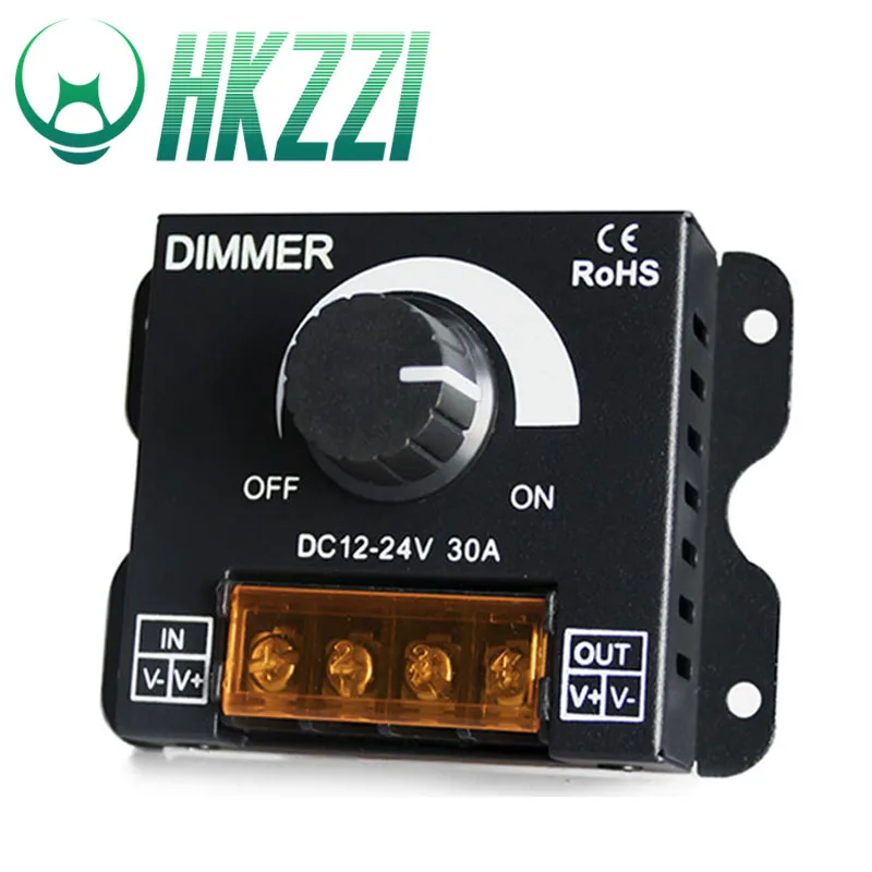 

HKZZI DC12V-24V 30A LED Dimmer Adjusting Brightness Light with Interface LEDDriver Monochrome LED Controller 5050 3528 Light Bar