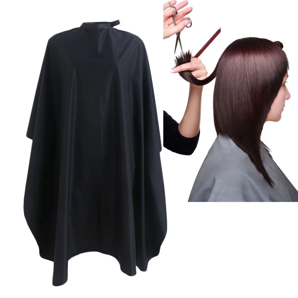 1 PC Hairdresser Apron Cartoon Pattern Cutting Hair Waterproof Cloth Salon Barber Cape Hairdressing Black Color3TA00008