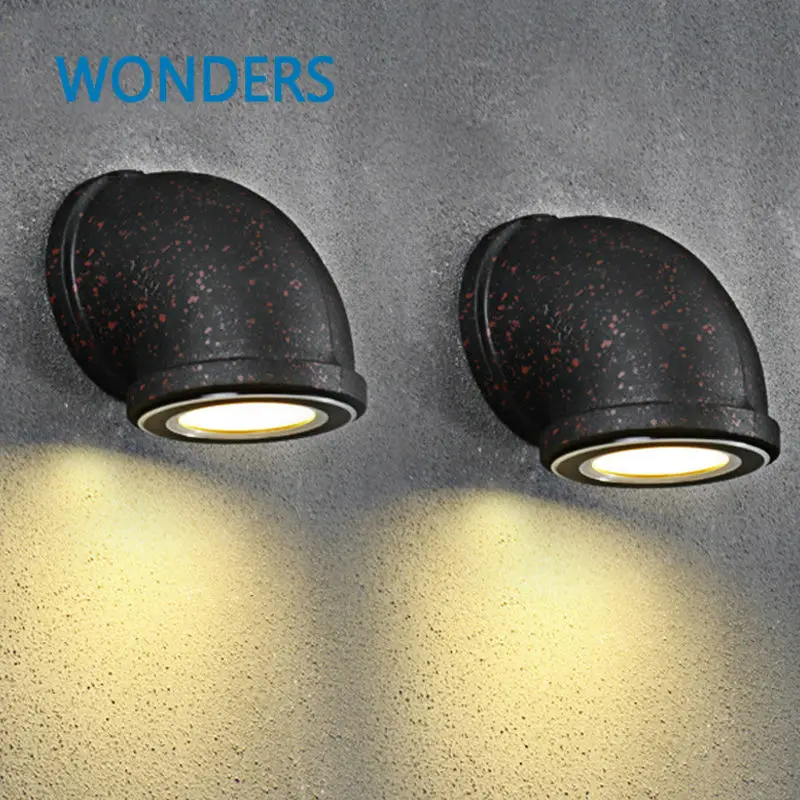 

The American village corridor LED wall light retro iron rust pipe wall Nordic creative personality bar hotel market decor