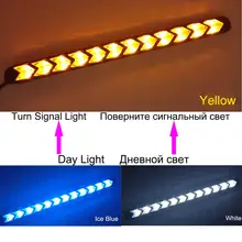 2PCS Car DRL Turn Signal Waterproof Lights Styling White/Amber LED Knight Rider Strip Light Arrow Flasher Flowing DRL Car Stytle 2PCS Car DRL Turn Signal Waterproof Lights Styling White/Amber LED Knight Rider Strip Light Arrow Flasher Flowing DRL Car Stytle