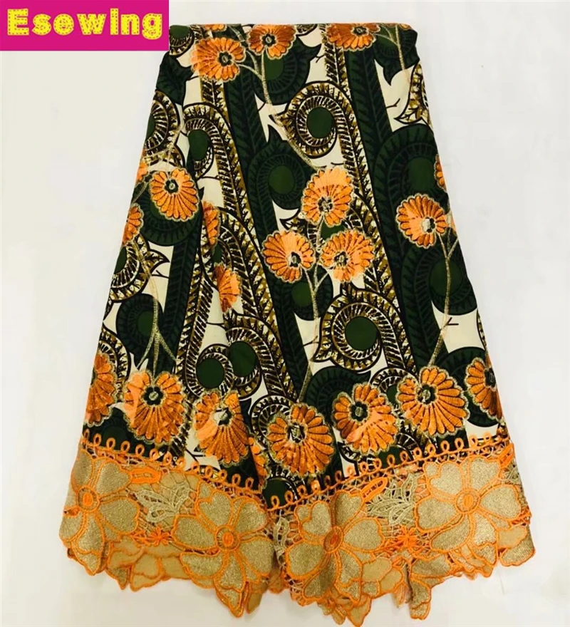 

African Lace Fabric 2019 High Quality Wax Lace Embroidery Guipure Lace Trim African Wax Lace Fabric With stones For Women Dress