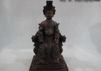 

USPS to USA S0412 13 Chinese Bronze Copper Phoenix Queen Mother emperor Empress God Buddha Statue