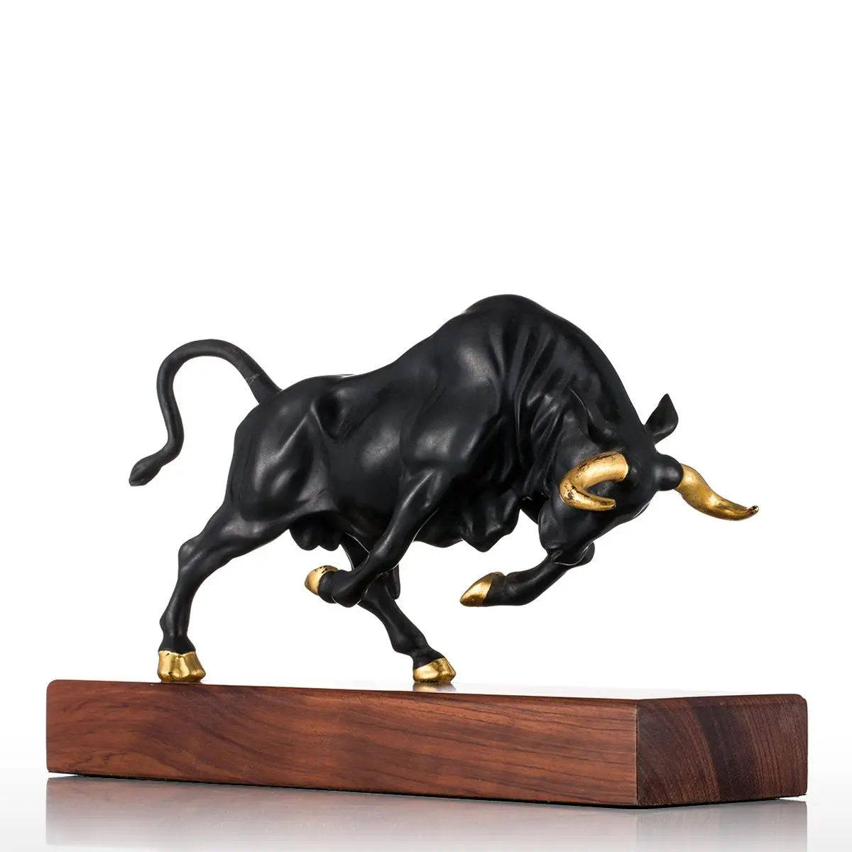 Tooarts Sculpture Vigorous Bull Bronze Sculpture Full of 