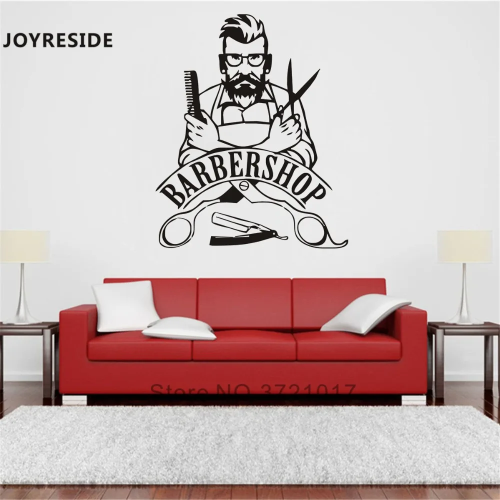 

Barbershop Man Grooming Decals Wall Decal Vinyl Wall Decals Shop Barber Decoration Wall Mural Wall Sticker Art Design Salon W111