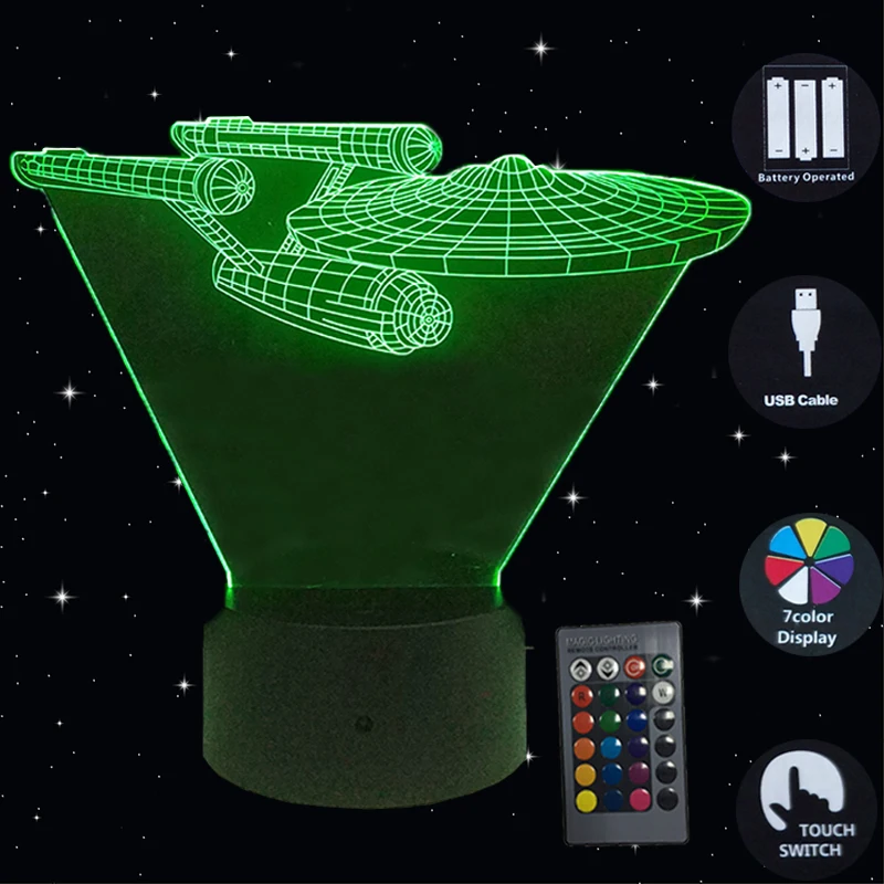 Günstige Star Trek Nacht Licht Led Lampe Star Wars USB LED Beleuchtung 7 Farben Luminaria Tisch Lampe Schlafzimmer Decor Nachtlicht für kinder Geschenk
