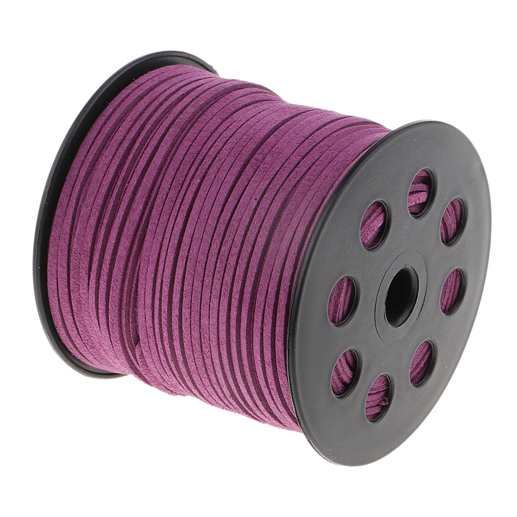 100 Yd Flat Velvet Faux Suede Cord Lace Leather DIY Jewellery Finding Crafts