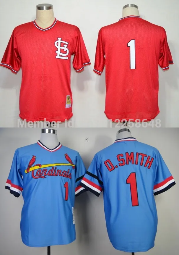 Cheap Throwback Jersey St. Louis Cardinals 1 Ozzie Smith Jersey Blue Baseball Jerseys